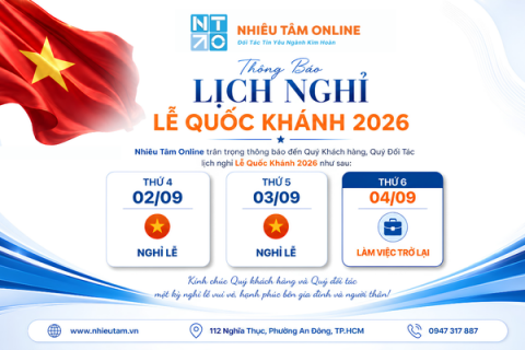 THÔNG BÁO LỊCH NGHỈ LỄ QUỐC KHÁNH 02/09/2026
