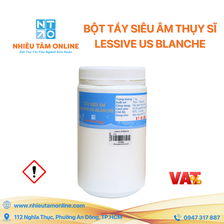 Bột Tẩy Siêu Âm Thụy Sĩ - Lessive US Blanche