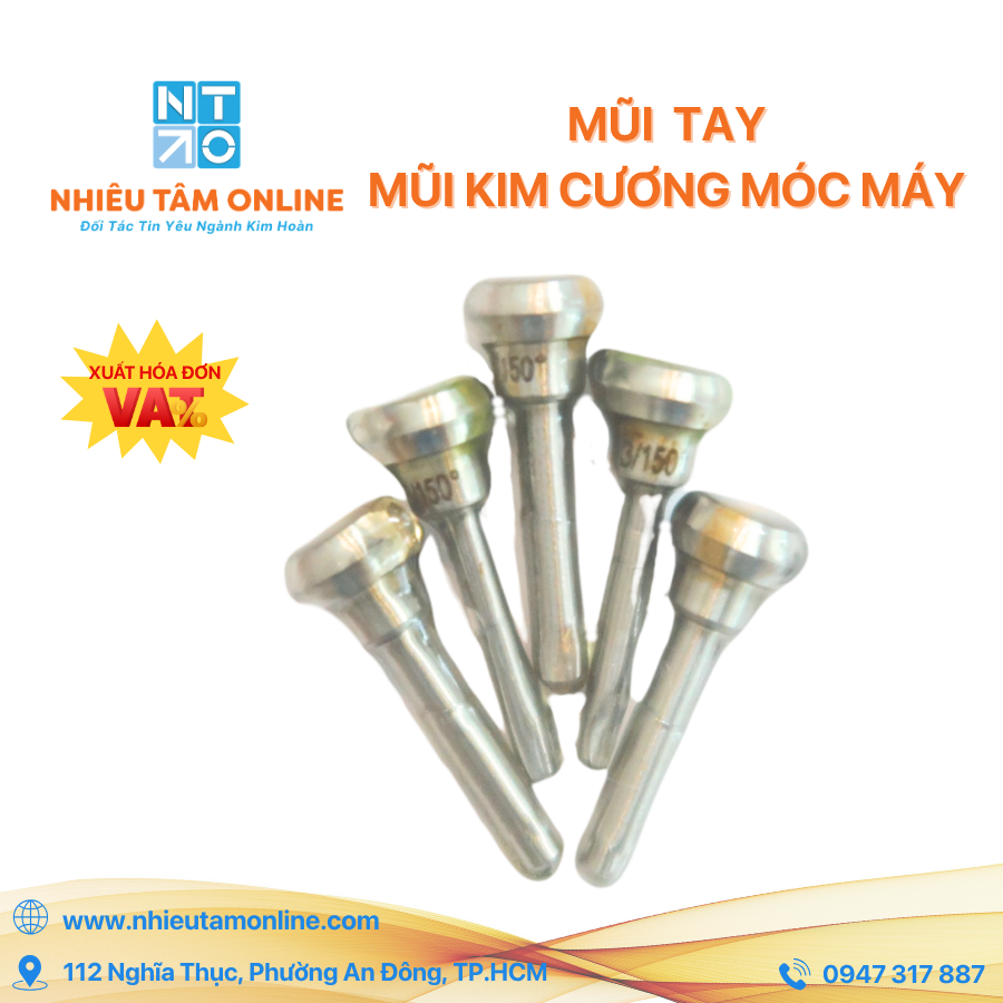 Mũi Tay - Mũi Kim Cương Móc Máy