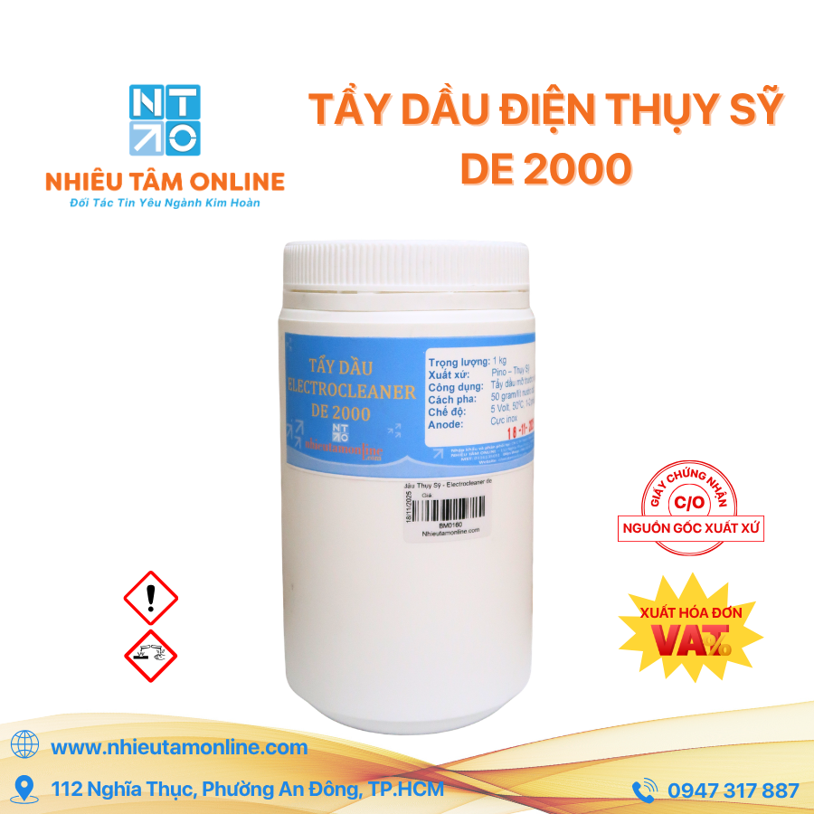 Tẩy Dầu Điện Thụy Sỹ DE 2000