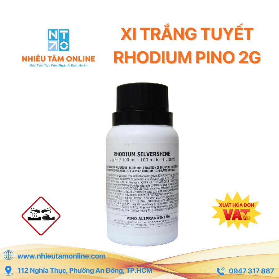 Xi Trắng Tuyết Rhodium PINO 2G