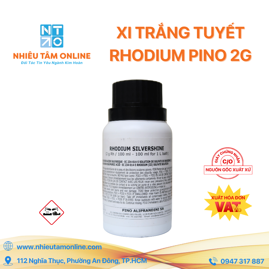 Xi Trắng Tuyết Rhodium PINO 2G