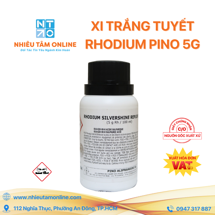Xi Trắng Tuyết Rhodium PINO 5G