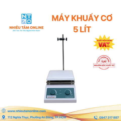 Máy Khuấy Từ Nhiệt Độ Cao 5 Lít - Chỉnh Cơ