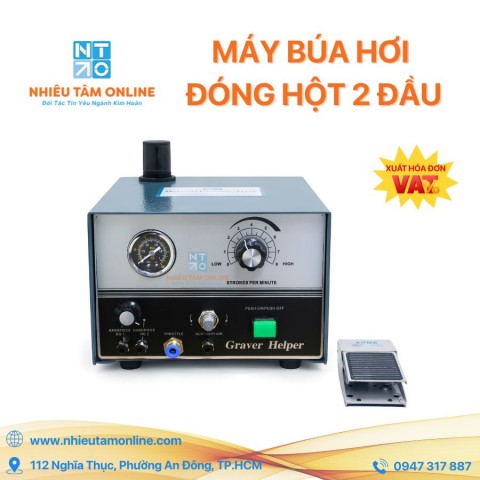 Máy búa hơi đóng hột 2 đầu