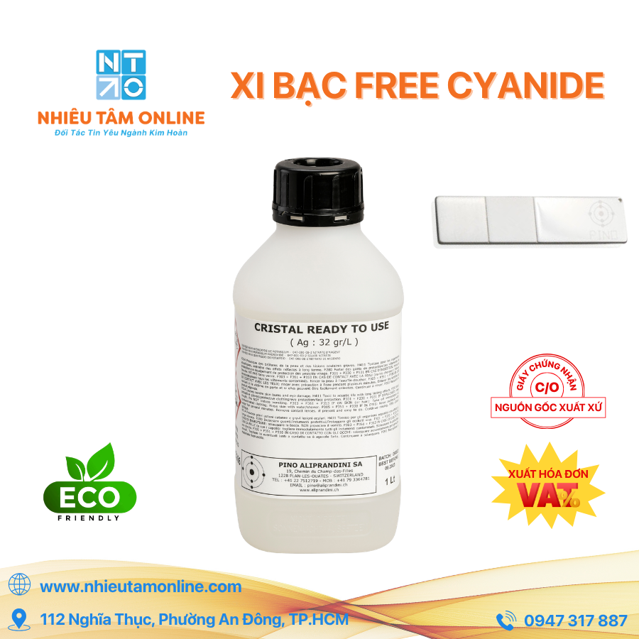 Xi Mạ Bạc Không Xianua Cristal